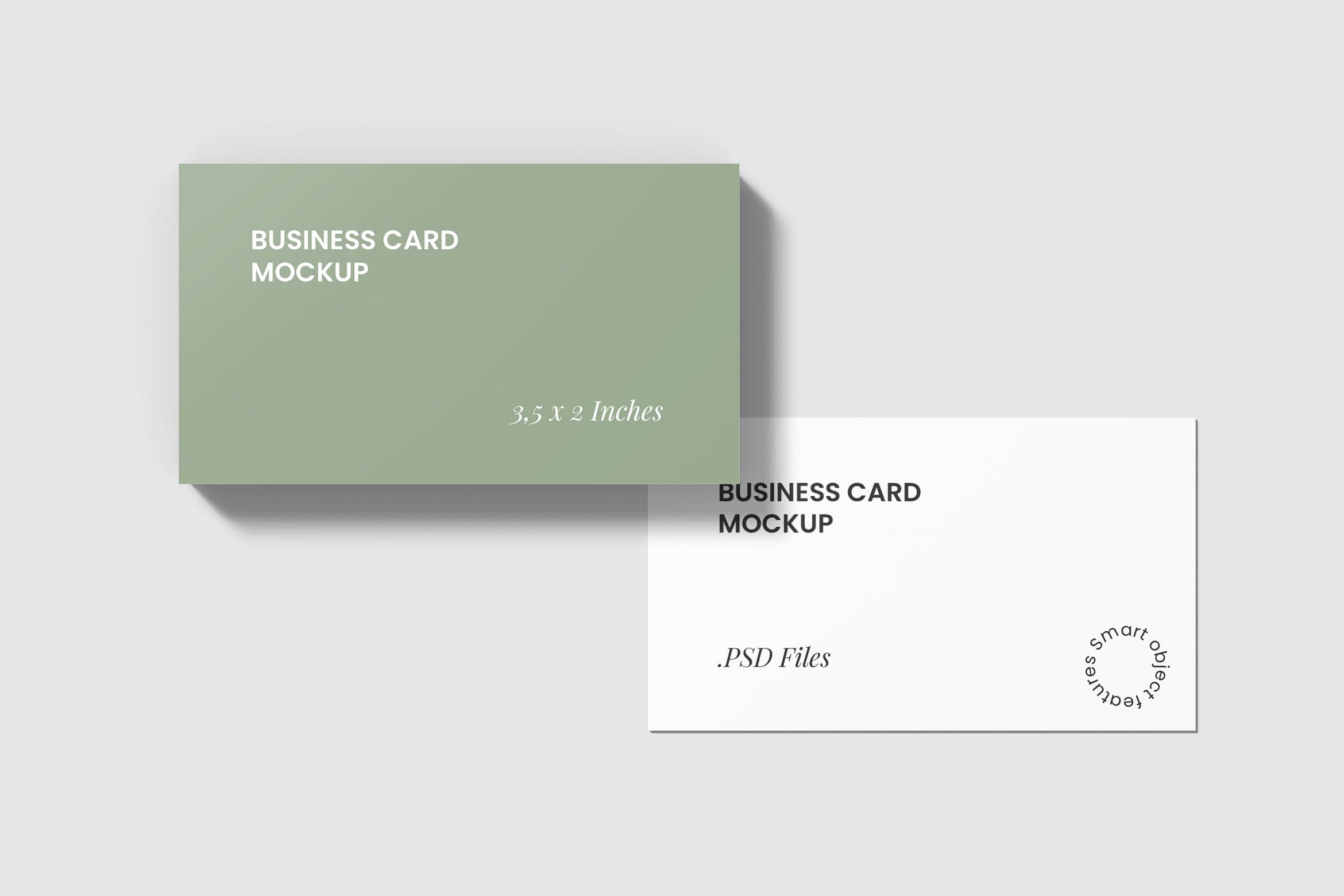 名片样机设计模板 3,5 x 2 Inches Business Card Mockup设计素材模板