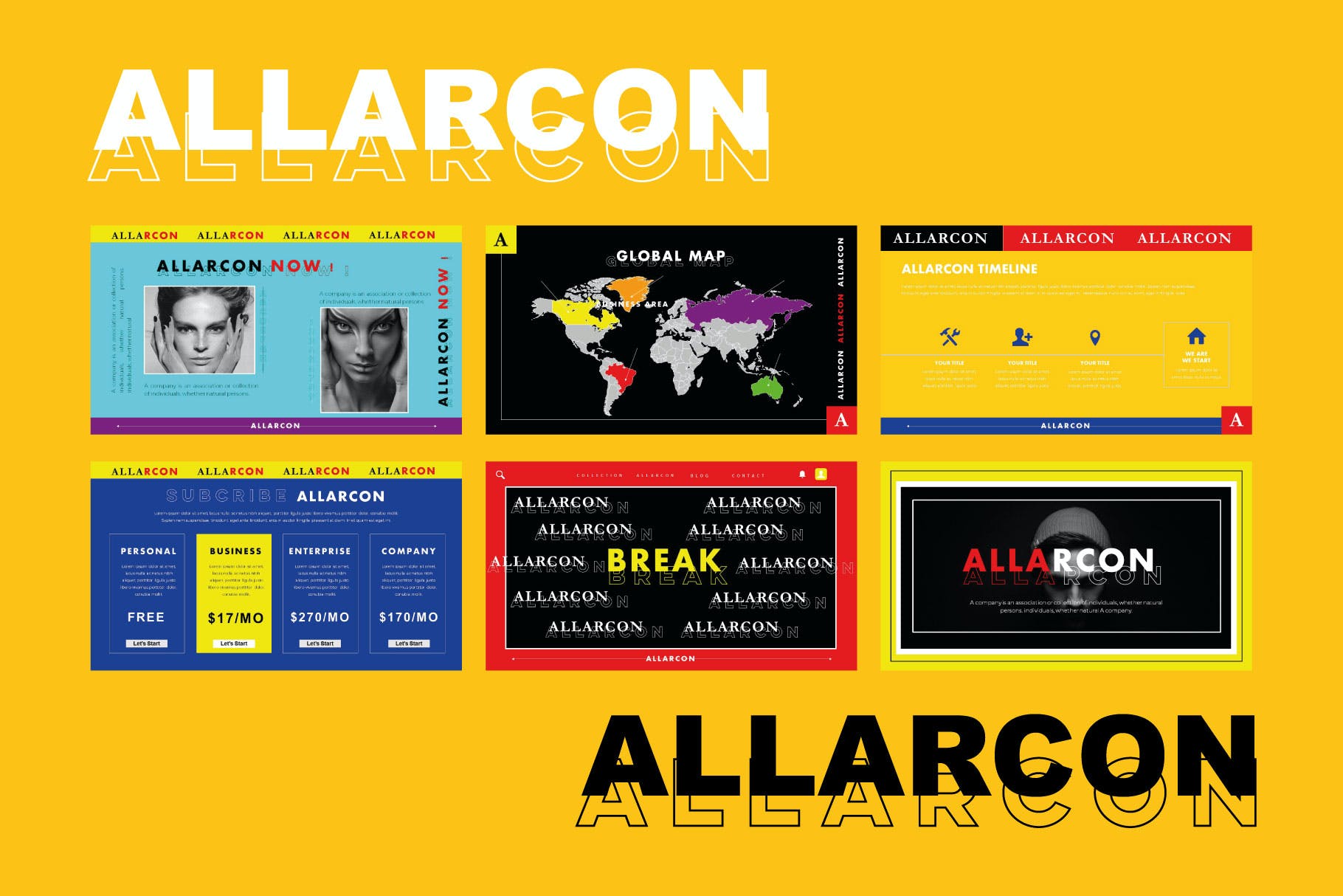 人士创意演讲Powerpoint模板合集 Allarcon – Powerpoint Template设计素材模板