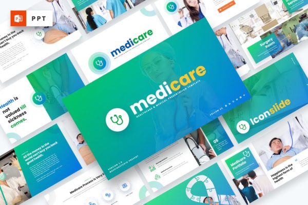 医疗保健多功能主题Powerpoint演示模板 Medicare – Healthcare Medical Powerpoint Template