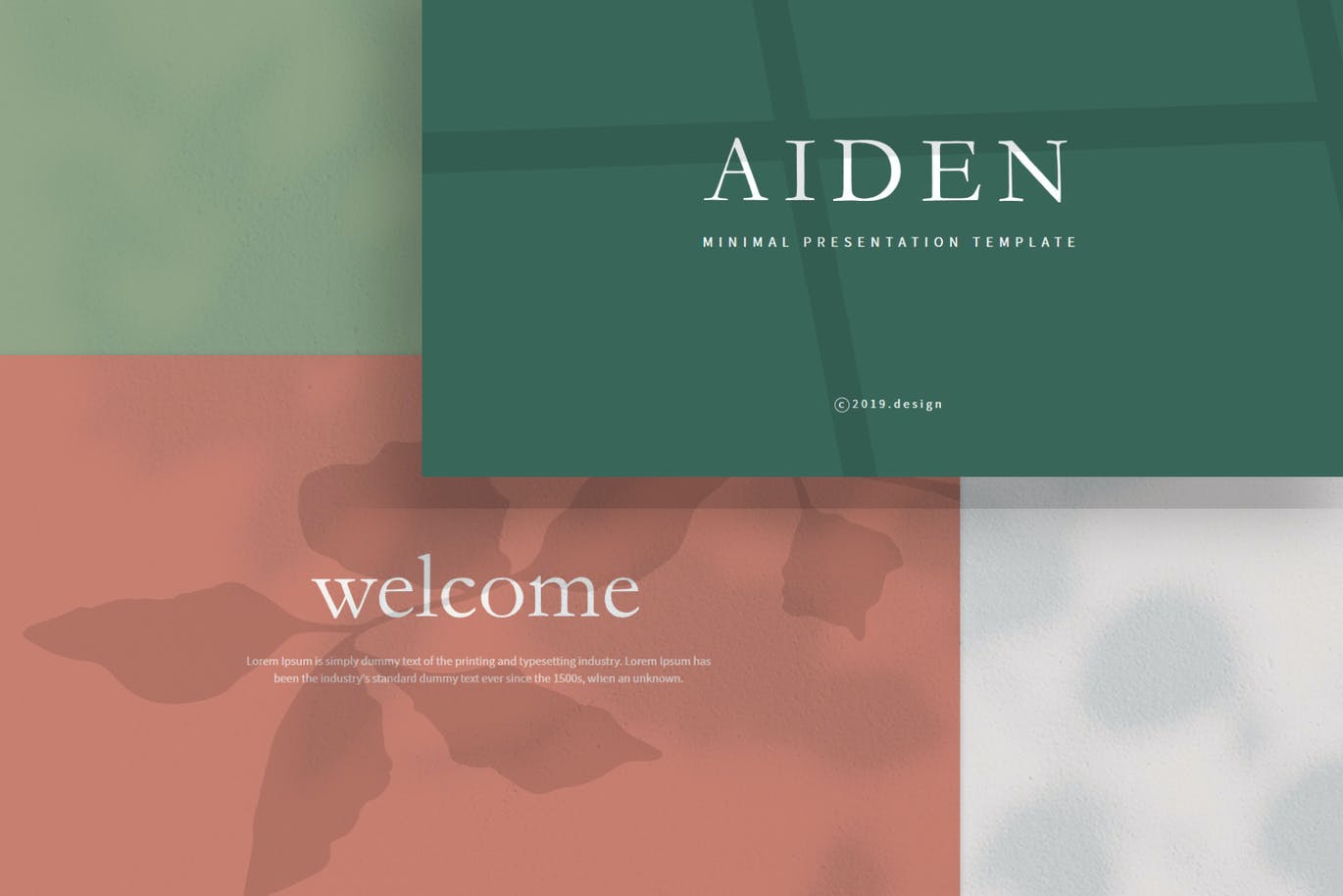 北欧INS简约冷淡风Powerpoint演示模板 Aiden – Powerpoint Template设计素材模板