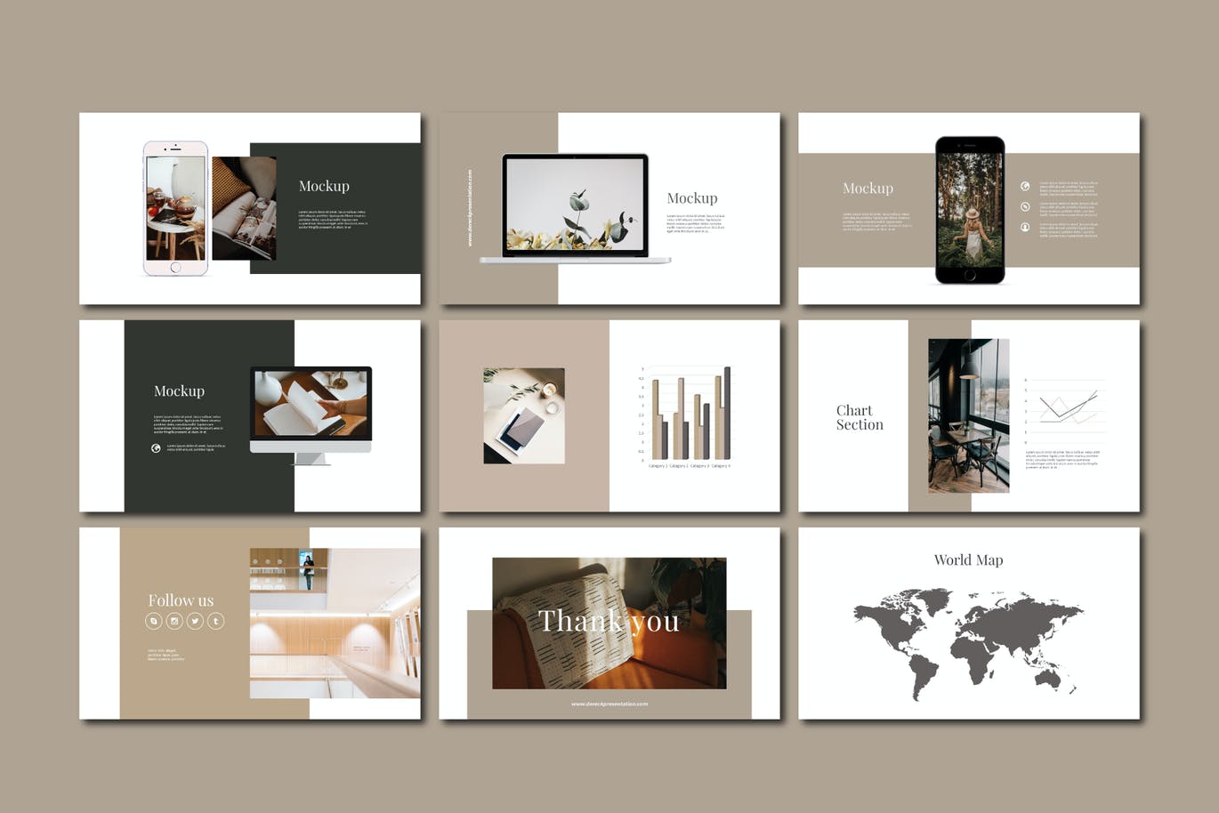 简约现代创意Powerpoint模板下载 Dereck – Powerpoint Template设计素材模板