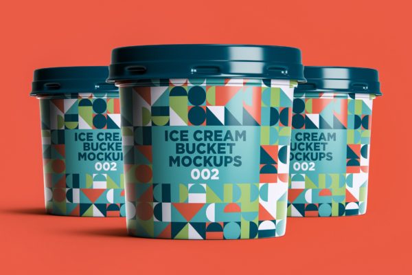 包装设计效果冰淇淋桶图样机v2 Ice Cream Bucket Mockups 002
