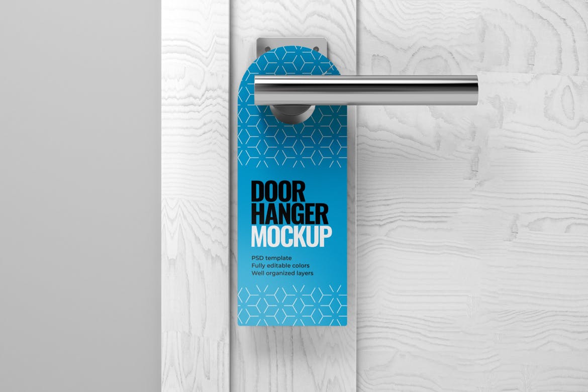吊牌门把手设计样机集 Door Hanger Mockup Set设计素材模板