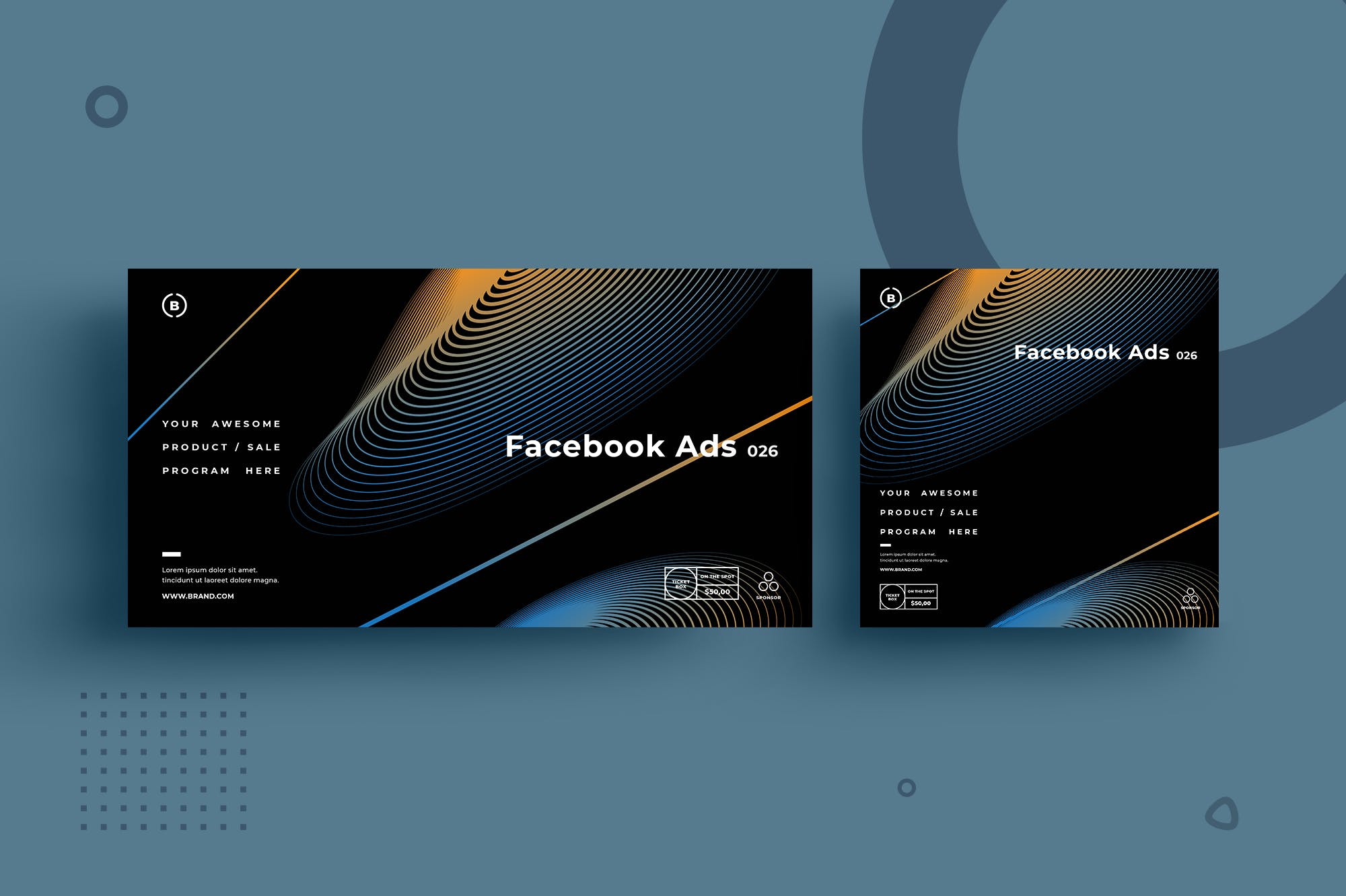 社交广告Facebook设计模板v3.26 SRTP – Facebook Ad v3.26设计素材模板