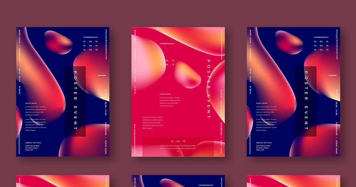 全息渐变色抽象海报设计模板v28 SRTP – Poster Design.28设计素材模板