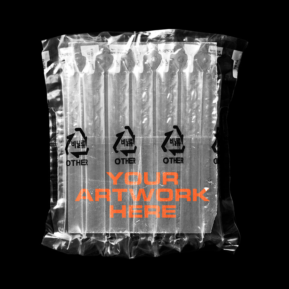 潮流高级快递产品气泡袋塑料保护袋设计贴图样机 Small Air Column Bag Mockup设计素材模板
