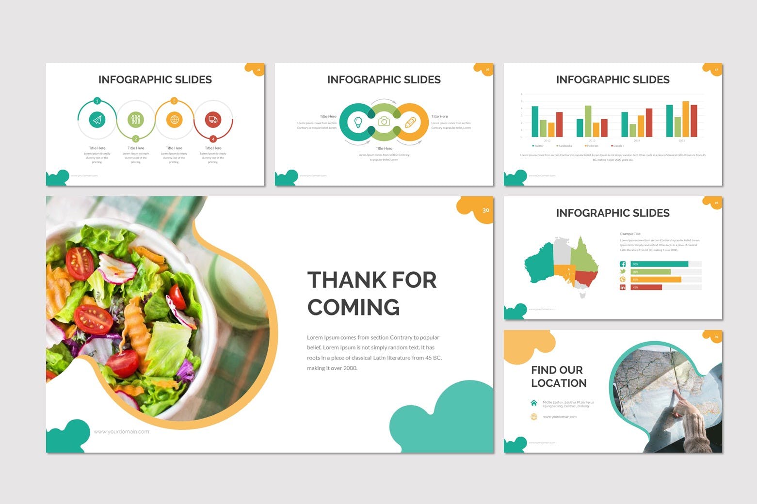 营养学讲座/健康食品PPT幻灯片模板 Boul – Food Powerpoint Template设计素材模板