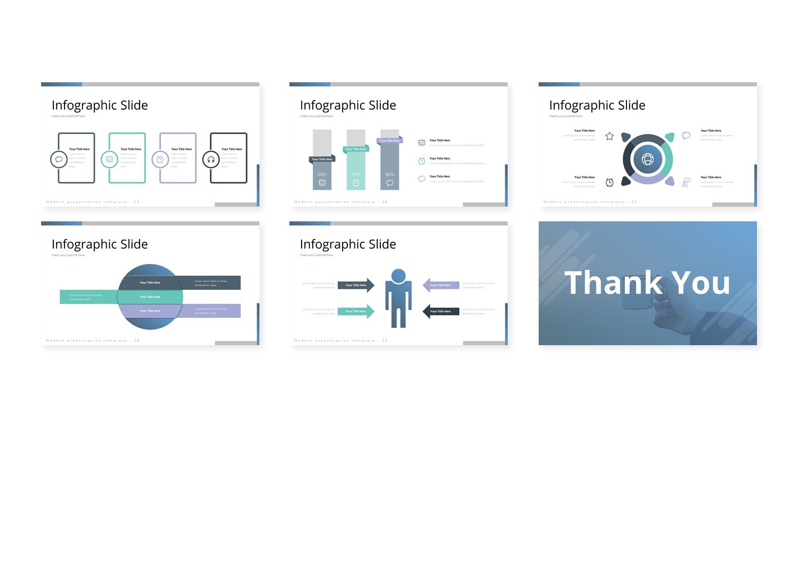 小清新设计排版PowerPoint模板合集 Wondero – Powerpoint Template设计素材模板
