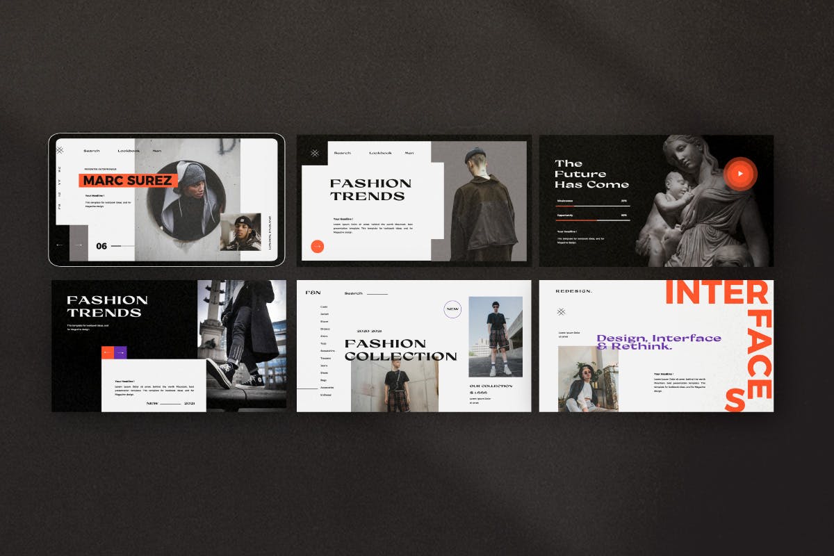 时尚都市演示文稿PPT模板 Factory – Urban Fashion Powerpoint Templates设计素材模板