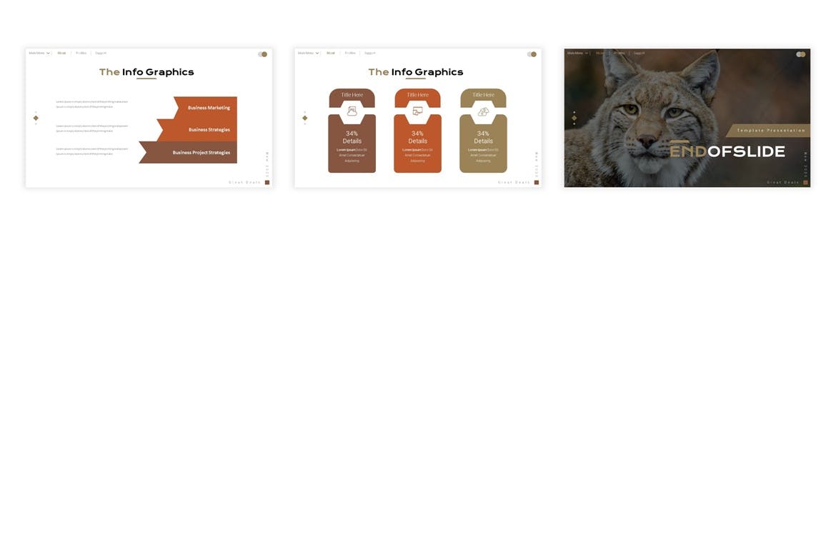 介绍野生动物种类PPT幻灯片模板素材 Wildernest Presentation Template设计素材模板