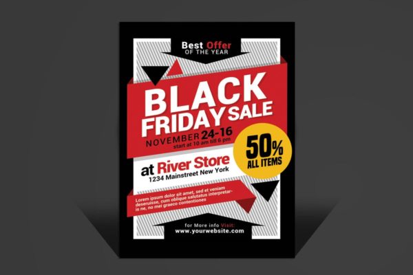 销售传单黑色星期五设计模板 Black Friday Sale Flyer