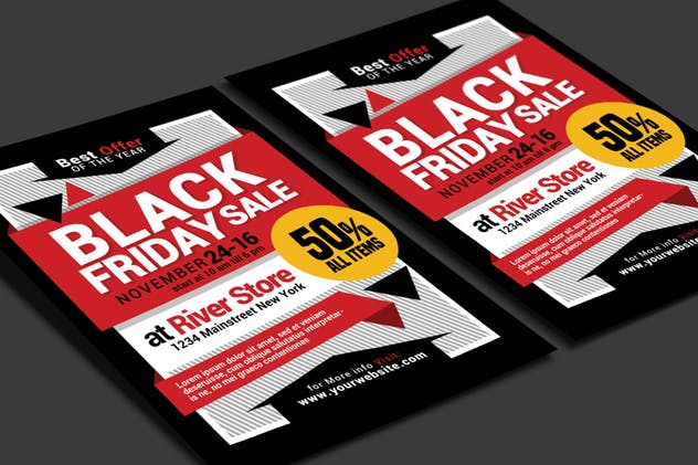销售传单黑色星期五设计模板 Black Friday Sale Flyer设计素材模板