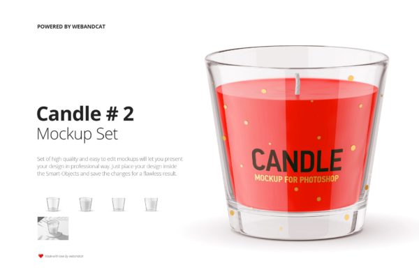 包装外观设计玻璃蜡烛样机模板v2 Candle Mockup 2