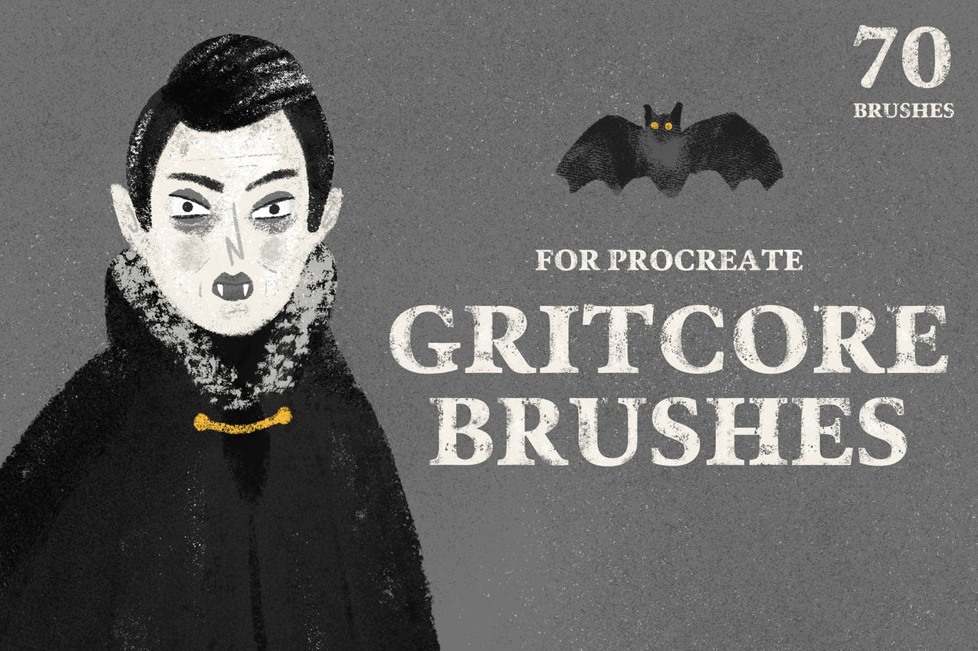 粗砂绘画Procreate应用笔刷 Gritcore Brushes for Procreate设计素材模板