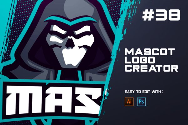 电子竞技Logo邪恶面具设计模板 MASK – E-Sports Logo Creator