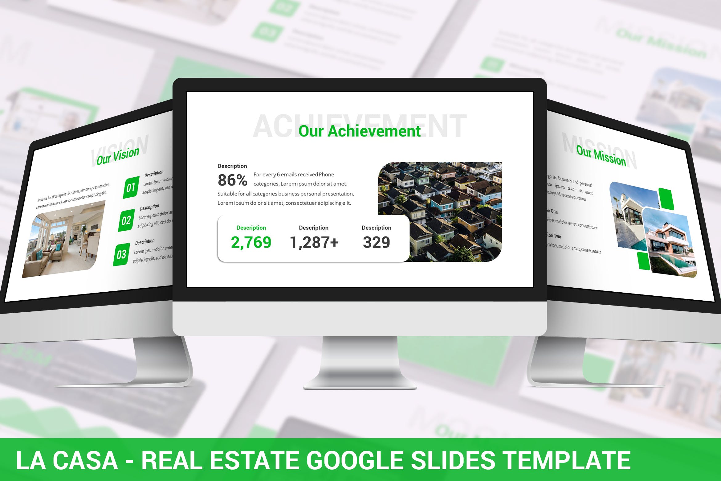 房地产公司精致工作总结汇报PPT模板 La Casa – Real Estate Google Slides Template设计素材模板