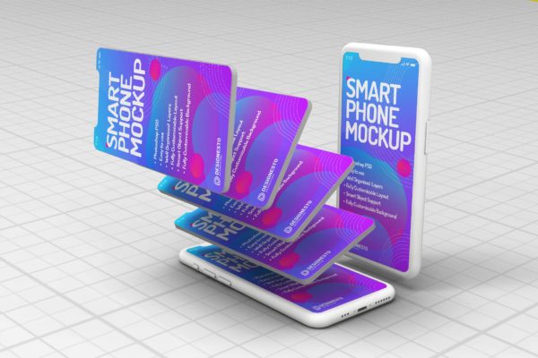 卡片式创意UI展示样机模板 Phone – Inovative Mockup Template
