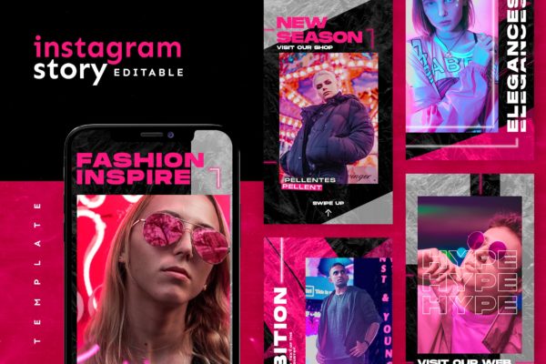 新品服装粉色主题促销Instagram社交品牌故事推广设计素材 Instagram Story Template