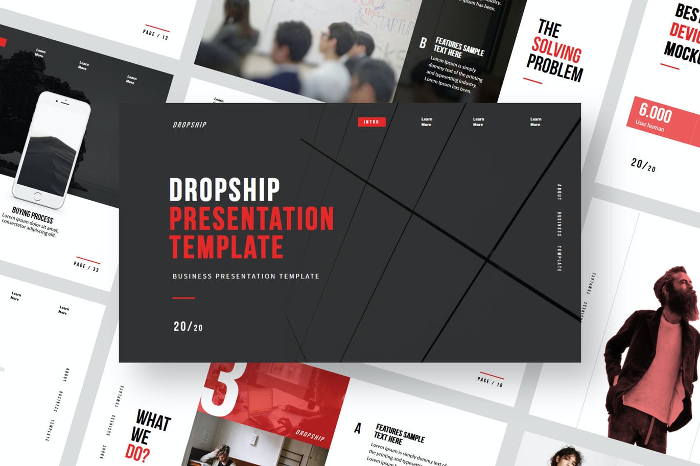 PowerPoint演示模板服装设计师作品展示 Dropship – Powerpoint Template设计素材模板