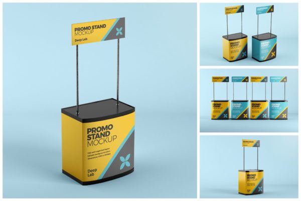 促销台广告食品摊位设计样机集 Promo Stand Mockup Set