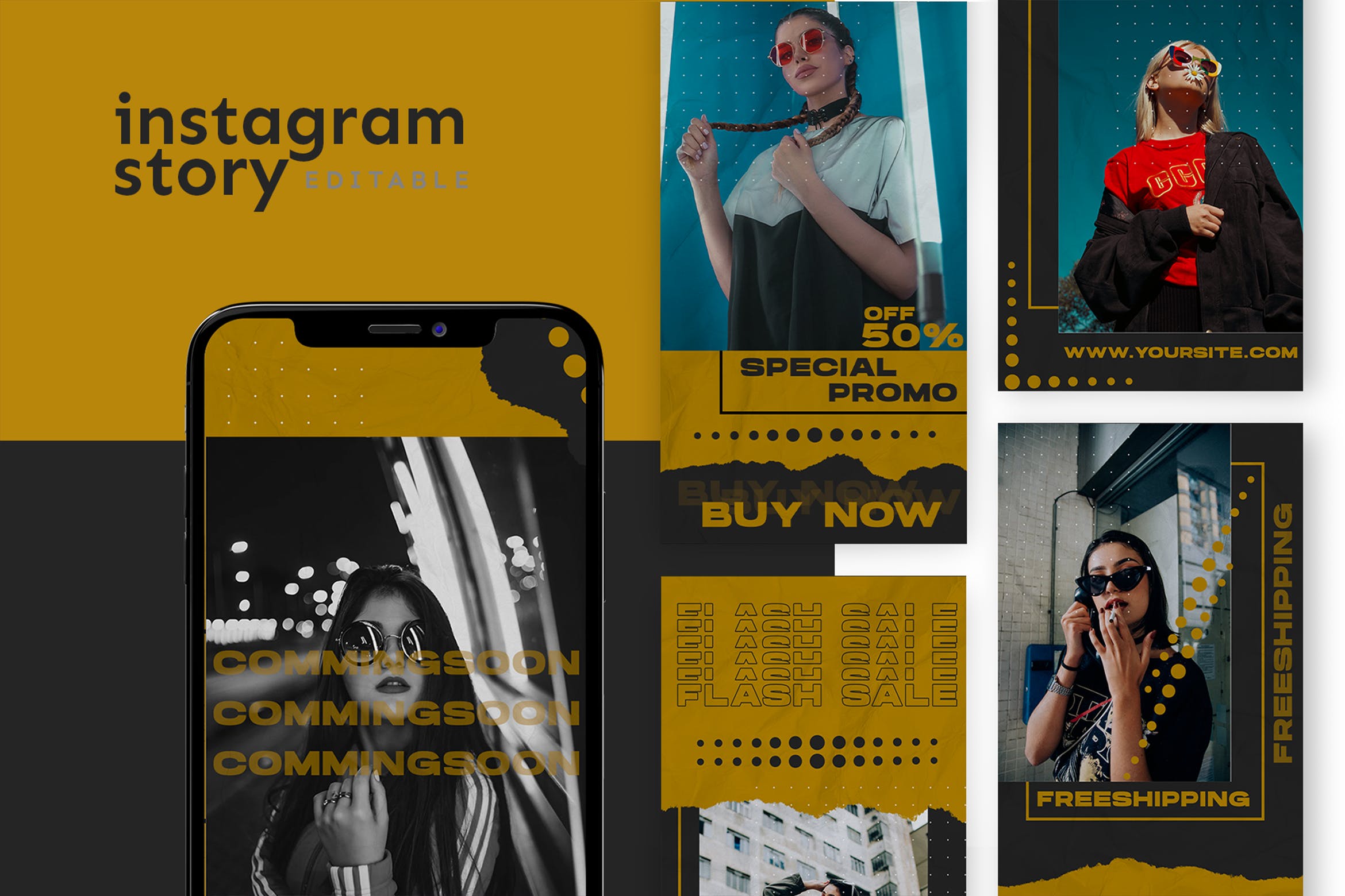 Instagram故事贴图时尚服装促销模板素材 Instagram Story Template设计素材模板