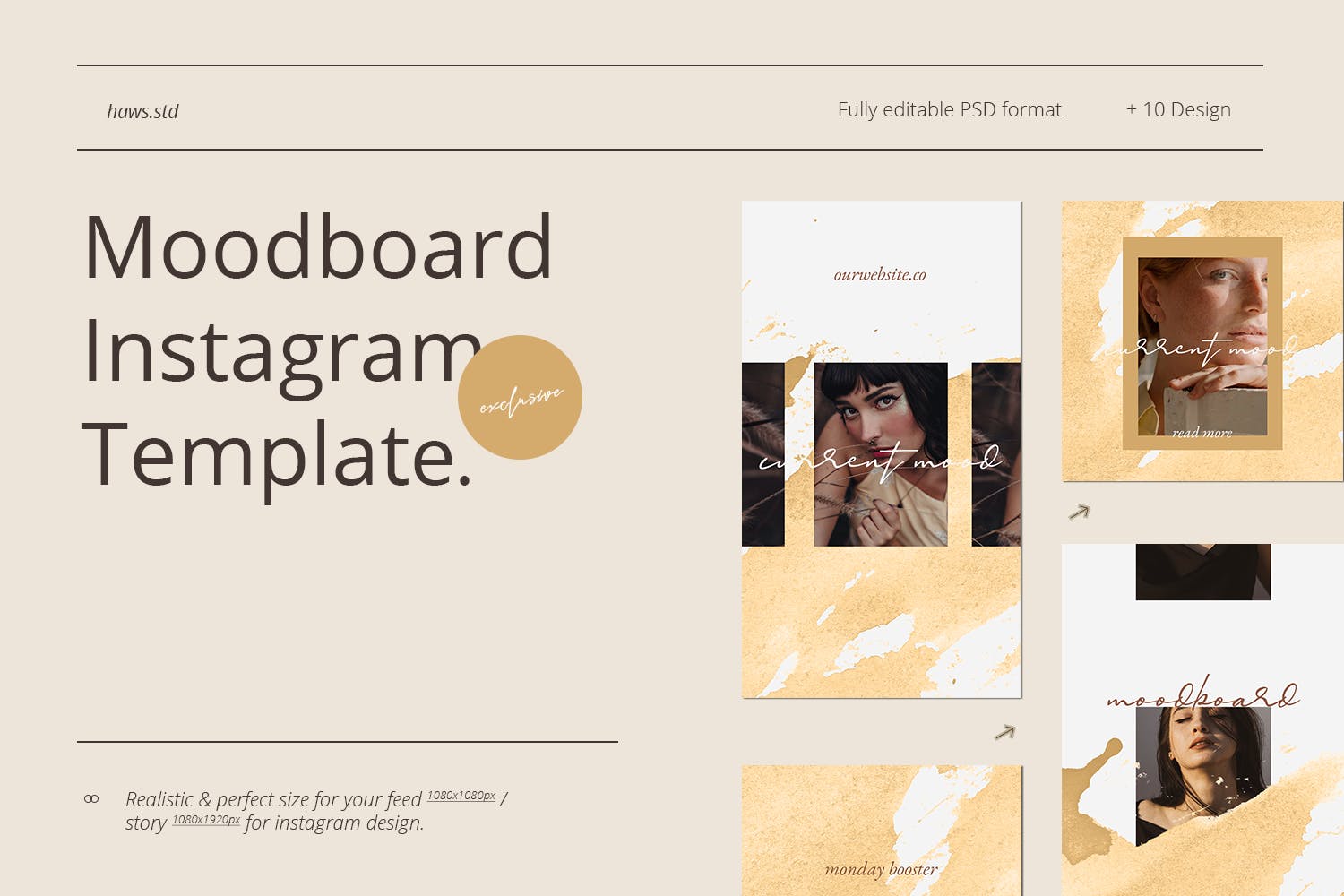 社交媒体Instagram情绪板设计模板v65 Moodboard Instagram Template设计素材模板