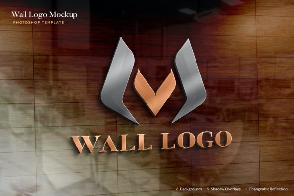 品牌Logo展示企业文化墙样机模板 Wall Logo Mockup