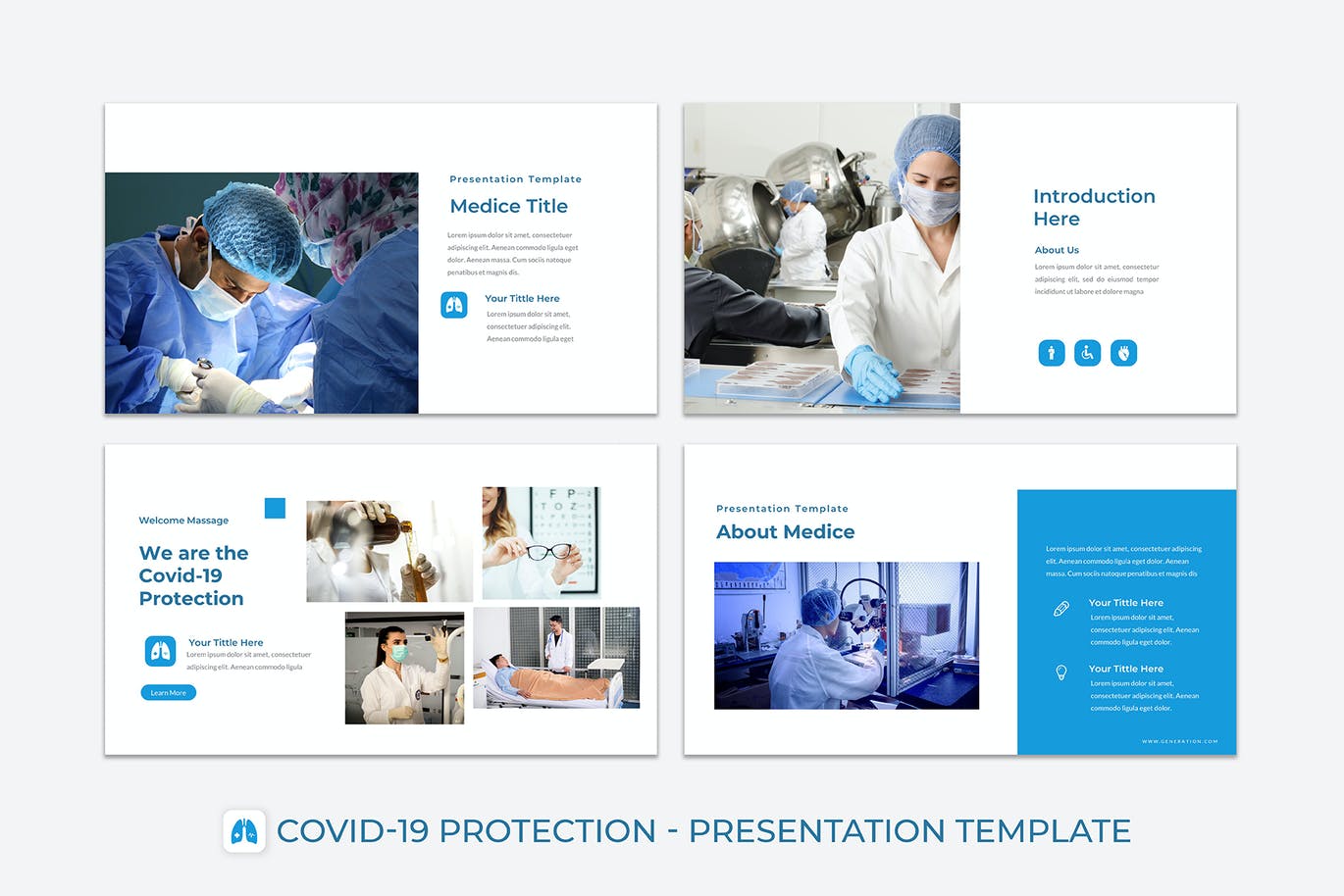 医疗主题冠状病毒病防护Powerpoint模板下载 Covid-19 Protection – Powerpoint Template设计素材模板