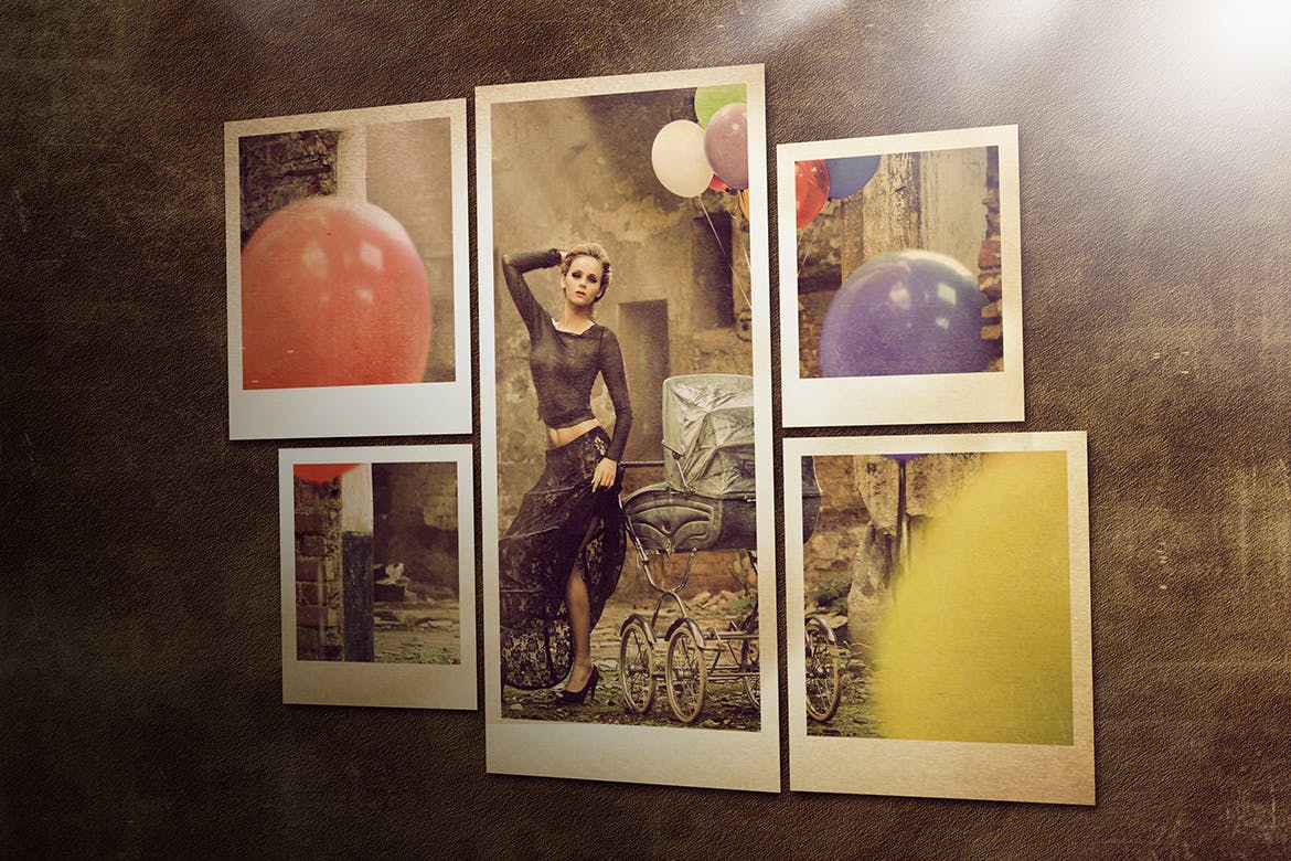 复古照片宝丽来样机素材包 Polaroid Vintage Photo Mockups Pack设计素材模板