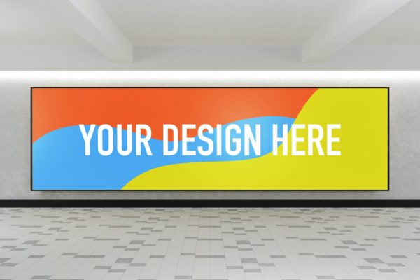 地铁广告牌设计样机模板 YDM Indoor Advertising Billboard Mockup