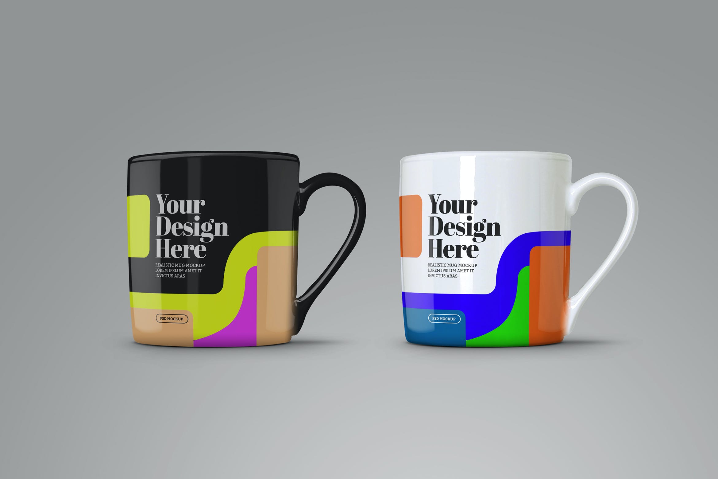 图案设计咖啡杯样机 Mug Mockups – Front View设计素材模板