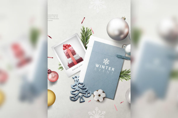 冬季活动创意圣诞元素海报设计素材