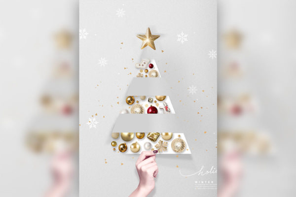 冬季促销圣诞装饰元素海报设计素材