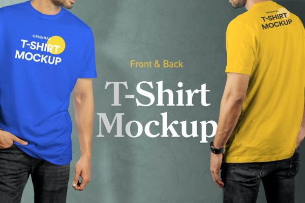 T恤展示样机模板男士印花图案设计v17 T-Shirt Mockup Vol 17