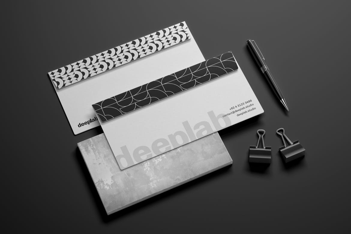 名片&信封品牌VI设计样机集 Envelope and Business Card Branding Mockup Set设计素材模板