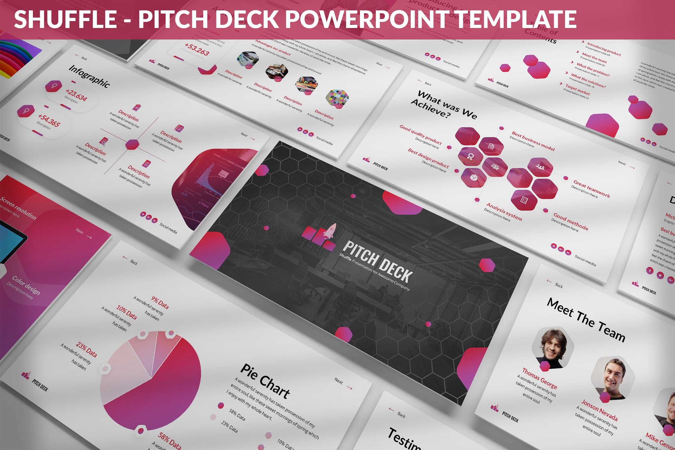 技术开发团队介绍Powerpoint模板 Shuffle – PitchDeck Powerpoint Template设计素材模板