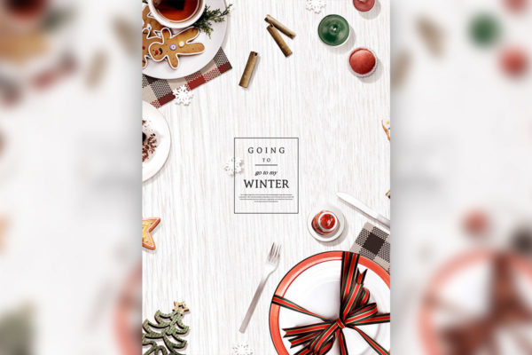 冬季海报圣诞零食元素设计素材