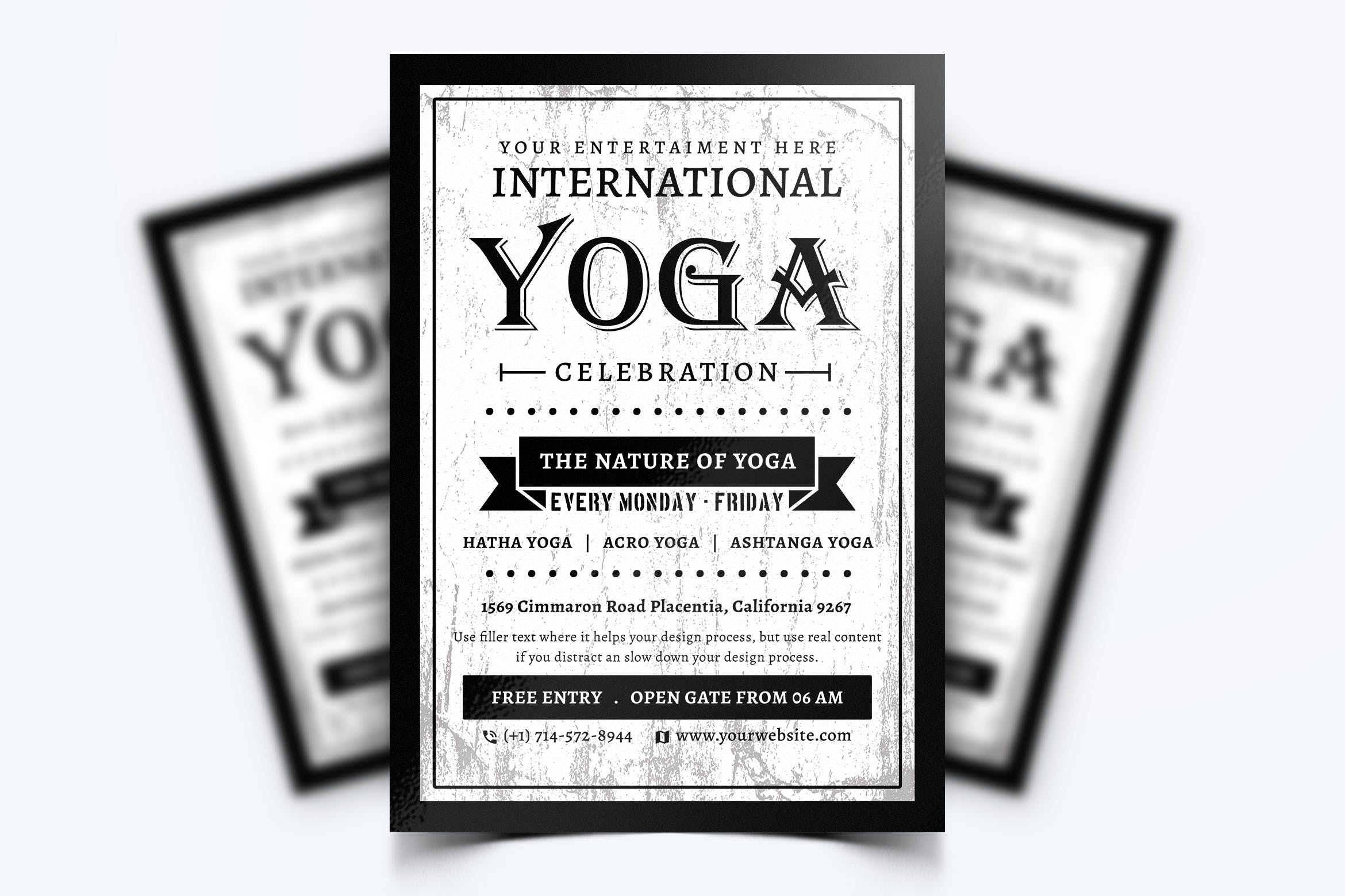 推广宣传单瑜伽培训班/海报设计模板v13 Yoga Flyer-13设计素材模板
