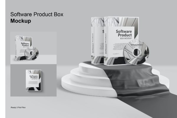 包装设计样机电脑软件产品盒 Software product Box – Mockup