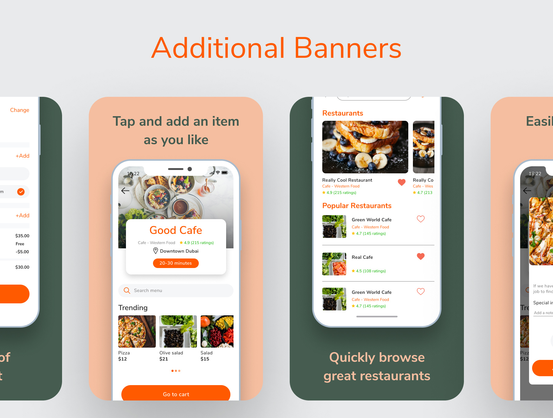 送餐美食App应用iOS UI套件设计素材模板