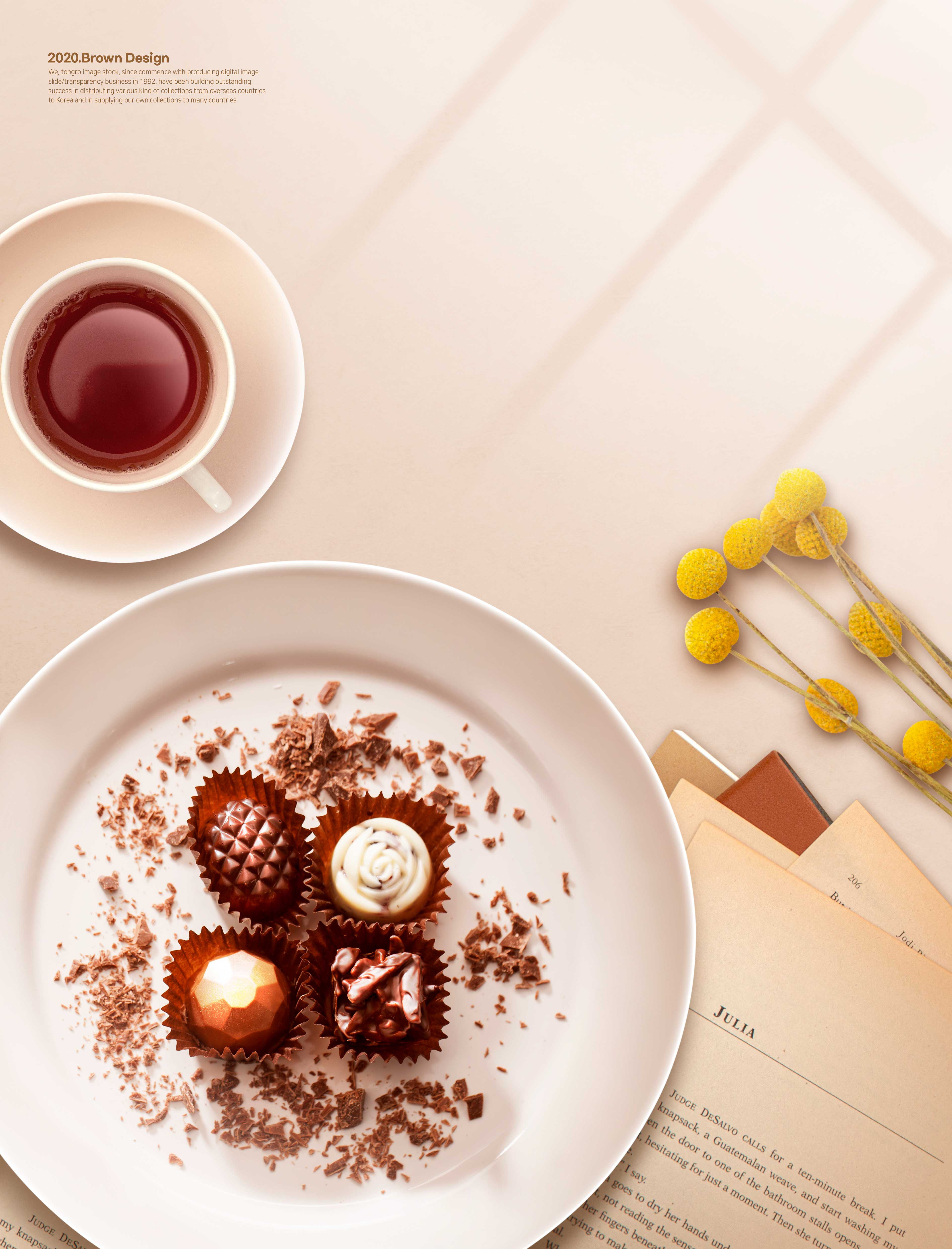 甜点&咖啡元素秋季主题海报设计韩国素材设计素材模板