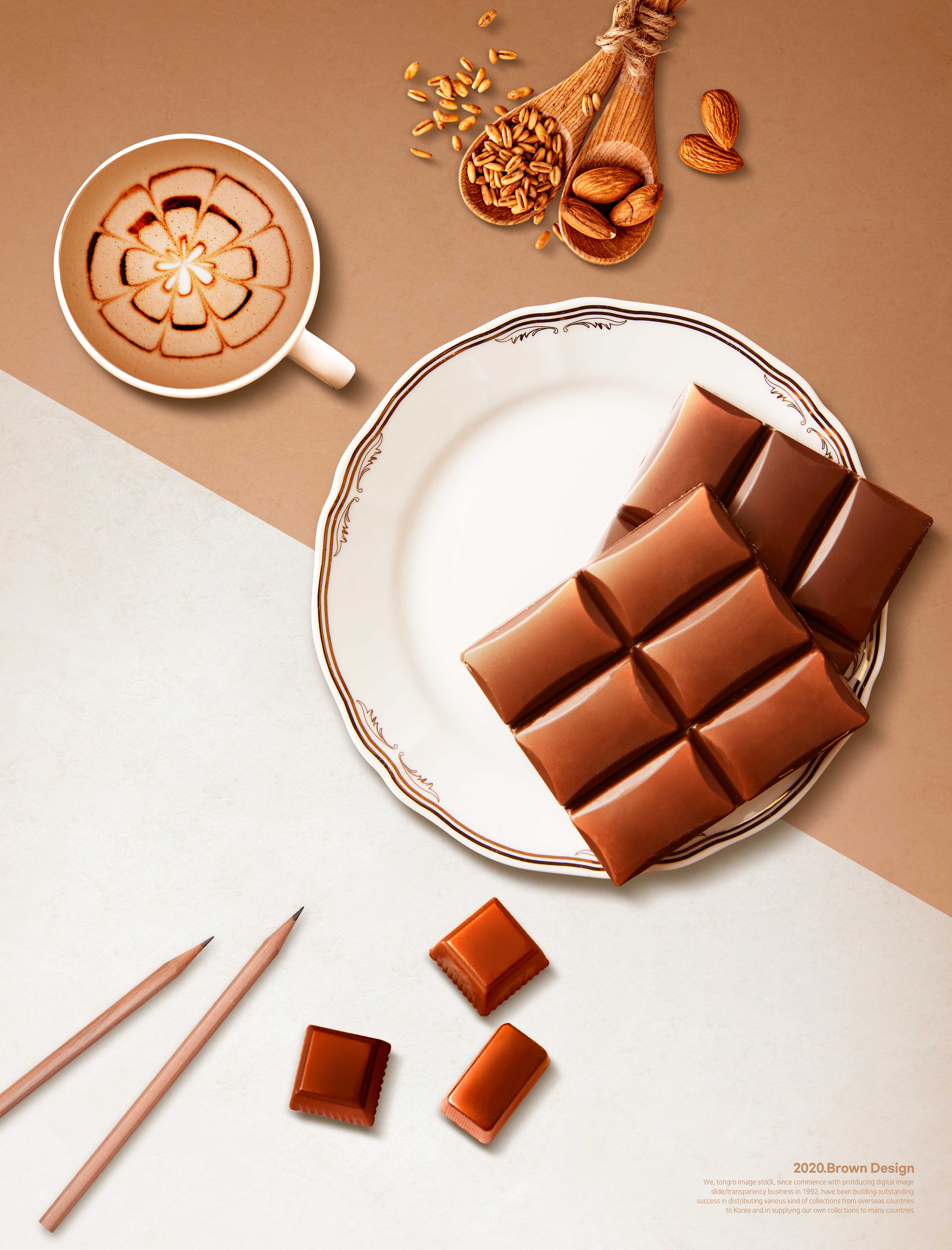 巧克力浪漫棕色零食产品推广海报设计韩国素材设计素材模板
