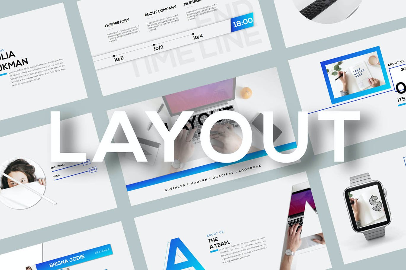演示文稿PPT模板设计团队成员介绍 Layout – Powerpoint Template设计素材模板