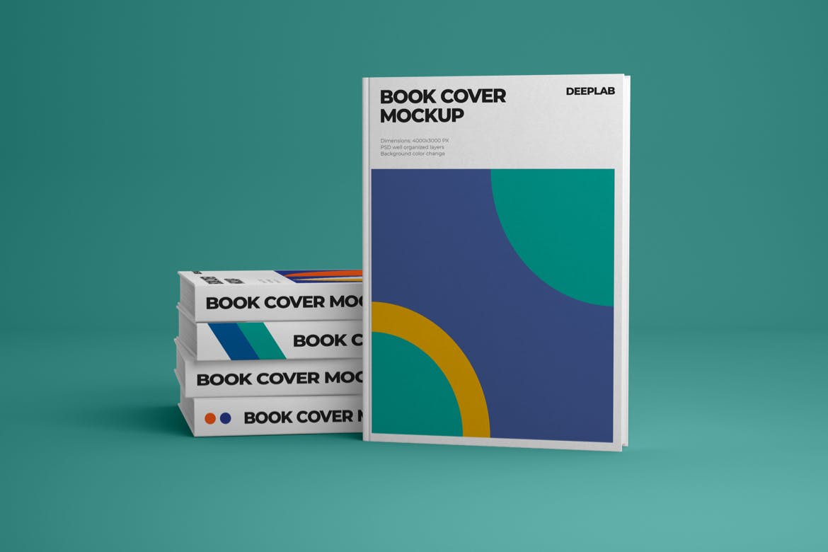 精装书硬封效果图样机集 Vertical Book Hardcover Mockup Set设计素材模板