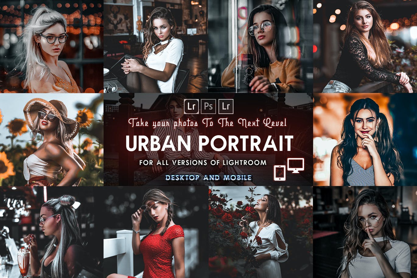 城市人像专业摄影后期处理Lightroom预设 Urban Portrait Presets Mobile & Desktop lightroom设计素材模板