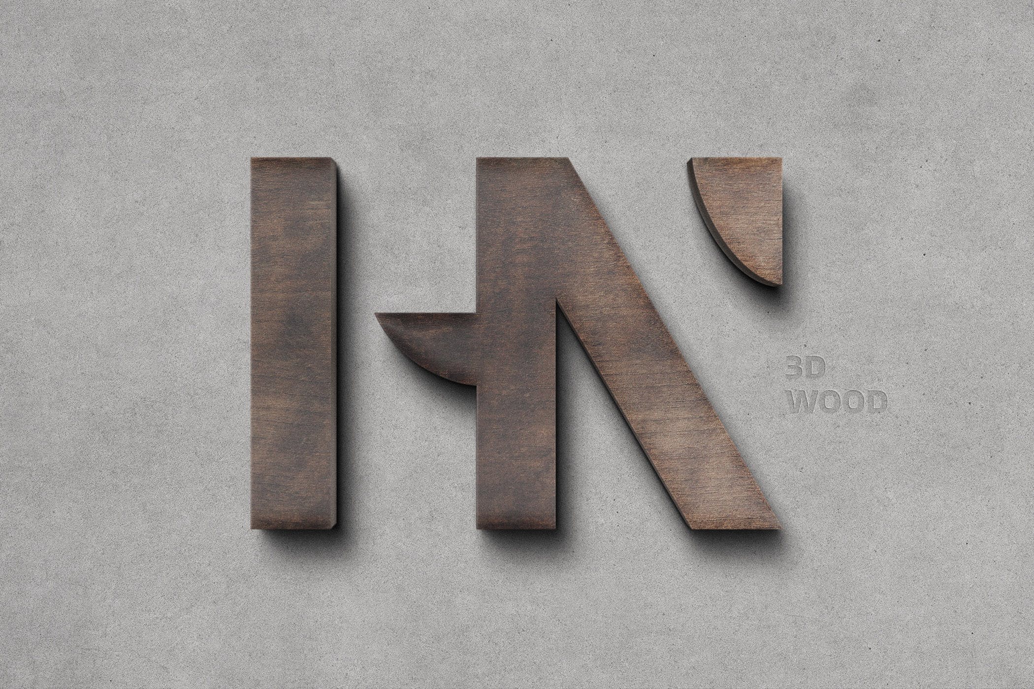 3D Logo设计木制样机模板 Wooden 3D Logo Mockup设计素材模板
