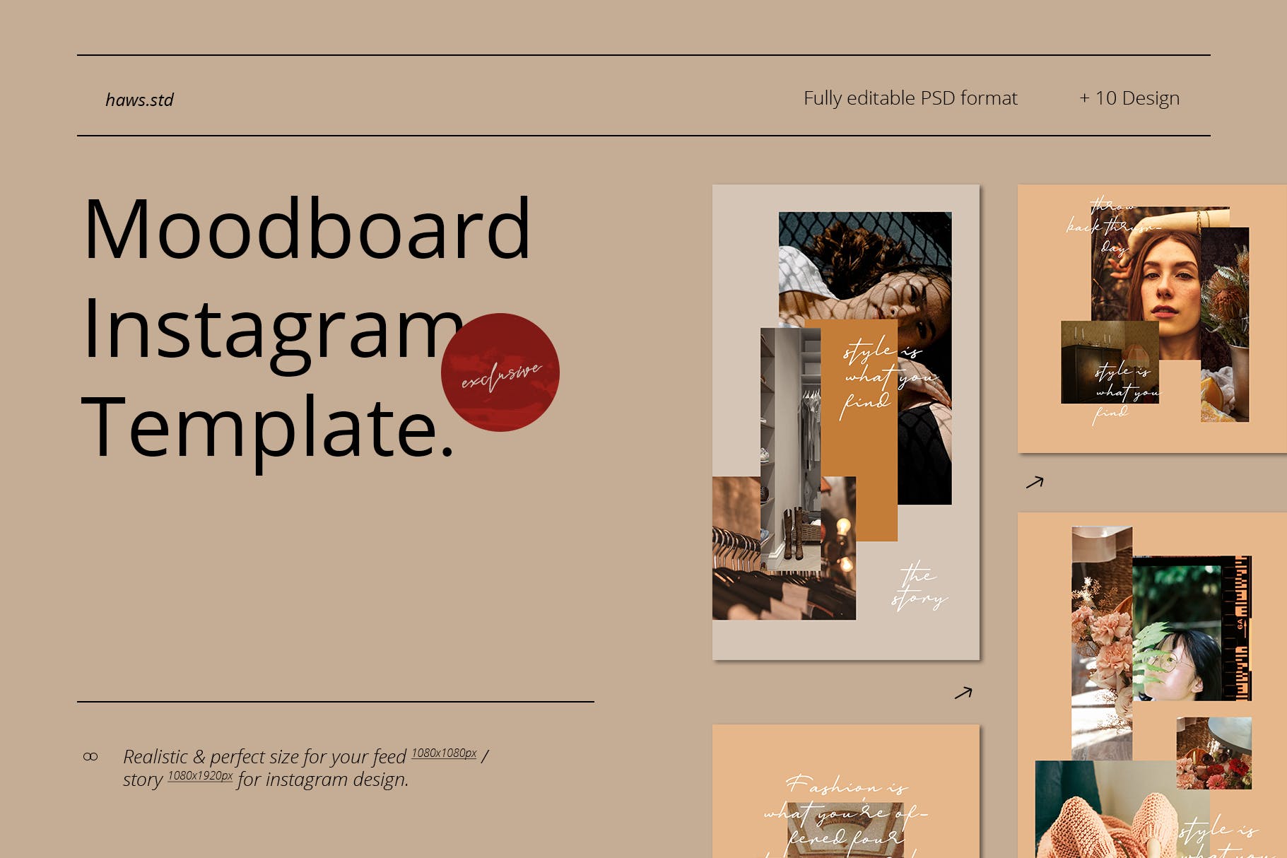 情绪板Instagram社交媒体设计模板v76 Moodboard Instagram Template设计素材模板
