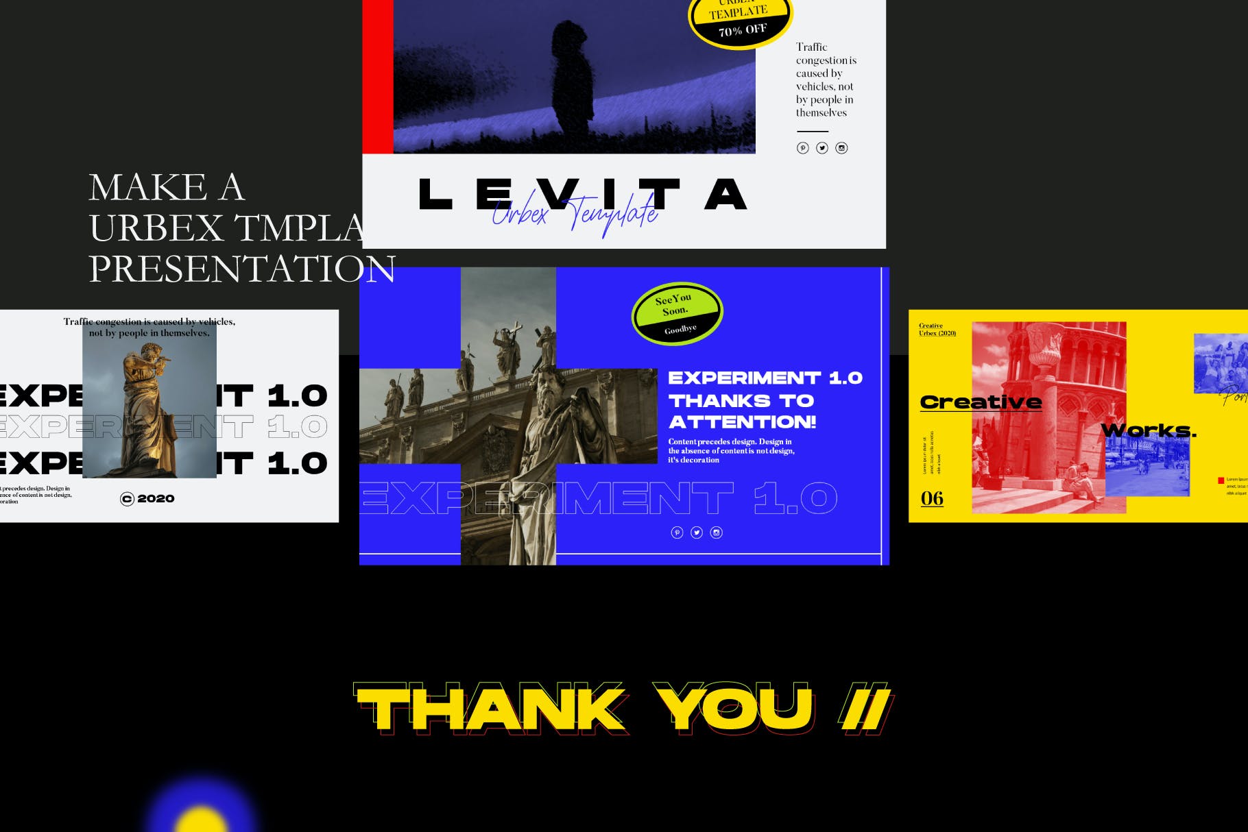 个性多彩粗字风格PowerPoint演示文稿模板 LEVITA – Powerpoint Template设计素材模板