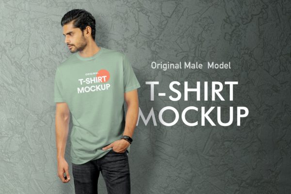 T恤展示印花样机模板v16 T-Shirt Mockup 16