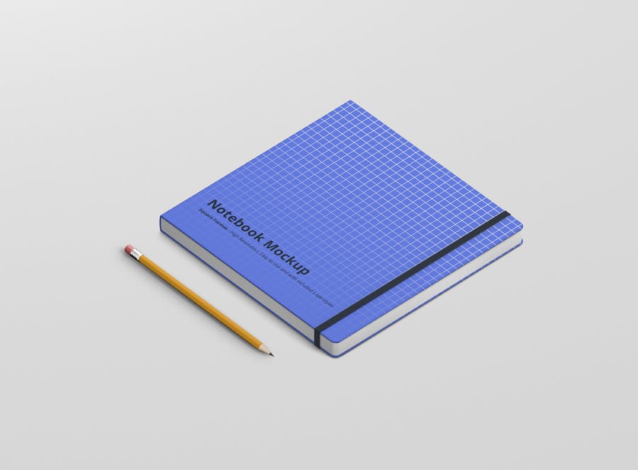 笔记本&方形尺寸记事本设计样机模板 Notebook Mockup Square Format设计素材模板